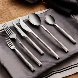 سرویس قاشق و چنگال 6 نفره 36 پارچه کاراجا مدل Leda سفید طرح مرمر