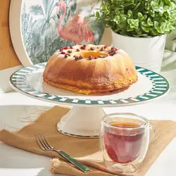 ظرف کیک خوری کاراجا رنگ سبز سفید مدل Aries