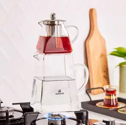 کتری قوری تمام شیشه ای کاراجا مدل giza