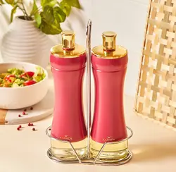 سرکه خوری و آبلیموخوری استندی کاراجا مدل Gold berry  قرمز 2 عددی