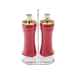 سرکه خوری و آبلیموخوری استندی کاراجا مدل Gold berry  قرمز 2 عددی