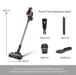 جارو شارژی عصایی کاراجا مدل  Vantuz power force max رزگلد
