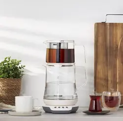چاییساز برقی هومند مدل Royaltea 1746h سفید تمام شیشه ای