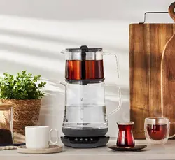 چاییساز برقی هومند مدل Royaltea 1746h خاکستری تمام شیشه ای