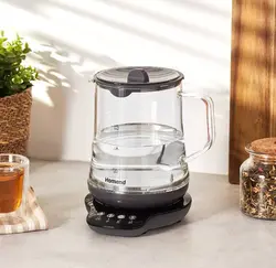 چاییساز برقی هومند مدل Royaltea 1746h خاکستری تمام شیشه ای