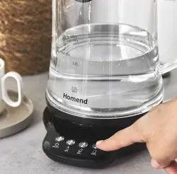 چاییساز برقی هومند مدل Royaltea 1746h مشکی تمام شیشه ای