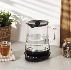 چاییساز برقی هومند مدل Royaltea 1746h مشکی تمام شیشه ای