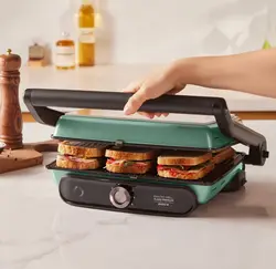 گریل و تستر کاراجا مدل Gustro Glass شش نفره سبز دریایی