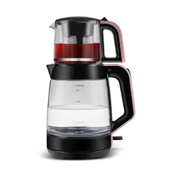 چاییساز برقی کاراجا مدل Glass Tea XL دسته رزگلد