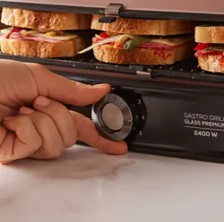 گریل و تستر کاراجا مدل Gustro Glass شش نفره رزگلد