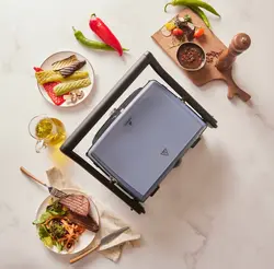 گریل و تستر کاراجا مدل Gustro Glass شش نفره آبی