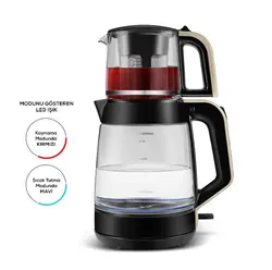 چاییساز برقی کاراجا مدل Glass Tea XL دسته کرم