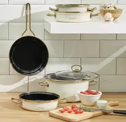 ست تابه و ماهیتابه امسان مدل Retro سفید