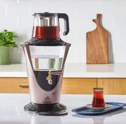 سماور برقی کاراجا مدل Retro Led رزگلد