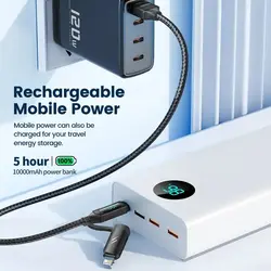 کابل مبدل فست شارژ USB به USB-C و لایتنینگ توکی Toocki مدل TQ-X03