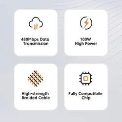 کابل تبدیل USB به USB-C توکی Toocki مدل 100W TQ-X12 طول 1 متر - VEIKIT
