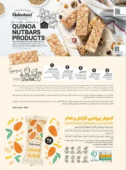 میان وعده رژیمی کینوبار پروتئینی سیب و پرتقال | کینولند