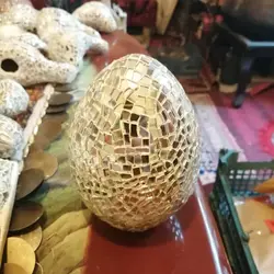 تخم شتر مرغ آینه کاری