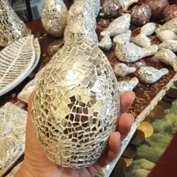 تخم شتر مرغ آینه کاری