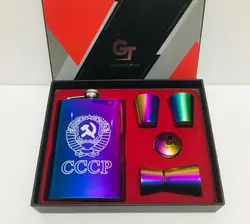 ست قمقمه جیبی ۲ شات هفت رنگ مدل جمجمه