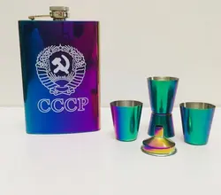 ست قمقمه جیبی ۲ شات هفت رنگ مدل جمجمه