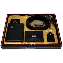 ست کیف و کمربند مردانه 4 تکه مدل گوچی