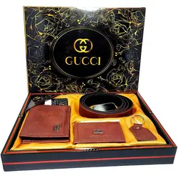 ست کیف و کمربند مردانه 4 تکه مدل گوچی