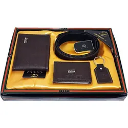 ست کیف و کمربند مردانه 4 تکه مدل گوچی