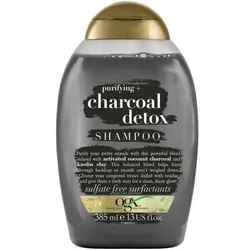 شامپو پاکسازی موی سر او جی ایکس OGX مدل زغال Charcoal detox حجم 385 میل | بدون سولفات، مناسب موی چرب
