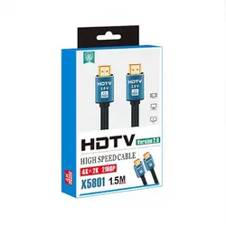 کابل HDMI کد HDTV 4K 2K مدل X5801 طول 1.5 متر - ویدیو پروژکتورلند معتبرترین فروشگاه پروژکتور استوک در ایران