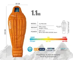 کیسه خواب پر غاز بلک دیر 600 سری آلپین | موج کوه