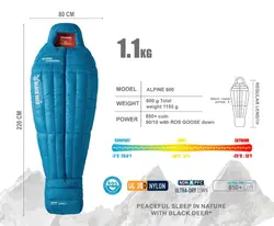 کیسه خواب پر غاز بلک دیر 600 سری آلپین | موج کوه