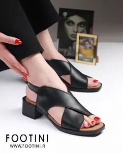 صندل رکابدار پاشنه 5 سانت جوکر مشکی