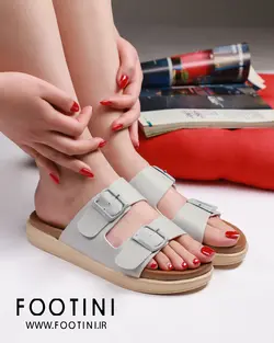 صندل طبی دو سگک لنا رنگ طوسی
