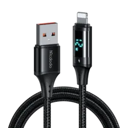 کابل شارژ و انتقال داده لایتنینگ 3A مک دودو مدل CA-1060 داراي نمایشگر دیجیتال طول 1.2 متر