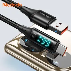 کابل شارژ سریع تایپ سی 66W مک دودو مدل CA-1080 داراي نمایشگر دیجیتال طول 1.2 متر