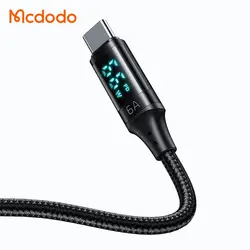 کابل شارژ سریع تایپ سی 66W مک دودو مدل CA-1080 داراي نمایشگر دیجیتال طول 1.2 متر