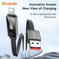 کابل شارژ و دیتا USB به Lightning هوشمند دیجیتالی LED دار Mcdodo CA-4970