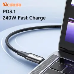 کابل شارژ و انتقال تصویر 240 واتی دو سر تایپ سی مک دودو مدل MCDODO CA-2990 طول 1.2متر