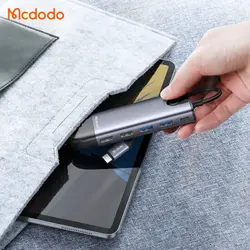 مبدل هاب چندکاره 10 پورت مک دودو مدل HU-7420 پورت ورودی تایپ سی