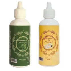 روغن تقویت کننده مو، مژه و ابرو مرهم یاب مدل نعنا فلفلی و گل بابونه حجم 80 میلی لیتر مجموعه 2 عددی