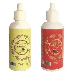 روغن تقویت کننده مو، مژه و ابرو مرهم یاب مدل هسته انار و زنجبیل حجم 80 میلی لیتر مجموعه 2 عددی