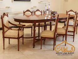 قیمت میز ناهار خوری کلاسیک مدل 507 کاجی | خریدحضوری و انلاین