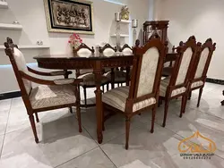 قیمت میز ناهار خوری کلاسیک مدل 507 کاجی | خریدحضوری و انلاین