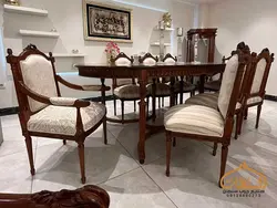 قیمت میز ناهار خوری کلاسیک مدل 507 کاجی | خریدحضوری و انلاین