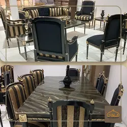 خرید ست مبل و میز ناهارخوری مدل کاجی *شیک و ساده * چوب سلطان