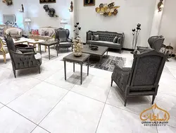 ست مبل و میز ناهار خوری کلاسیک مدل کاجی 502 - چوب سلطان