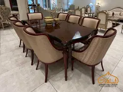 خرید ست مبل و میز ناهار خوری کلاسیک مدل کارن - چوب سلطان