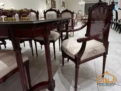 ست مبل و میز ناهار خوری کلاسیک مدل کاجی رومی - چوب سلطان
