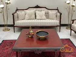 ست مبل و میز ناهار خوری کلاسیک مدل کاجی رومی - چوب سلطان